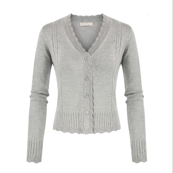 Belle Poque Sweaters - Gray Cardigan
